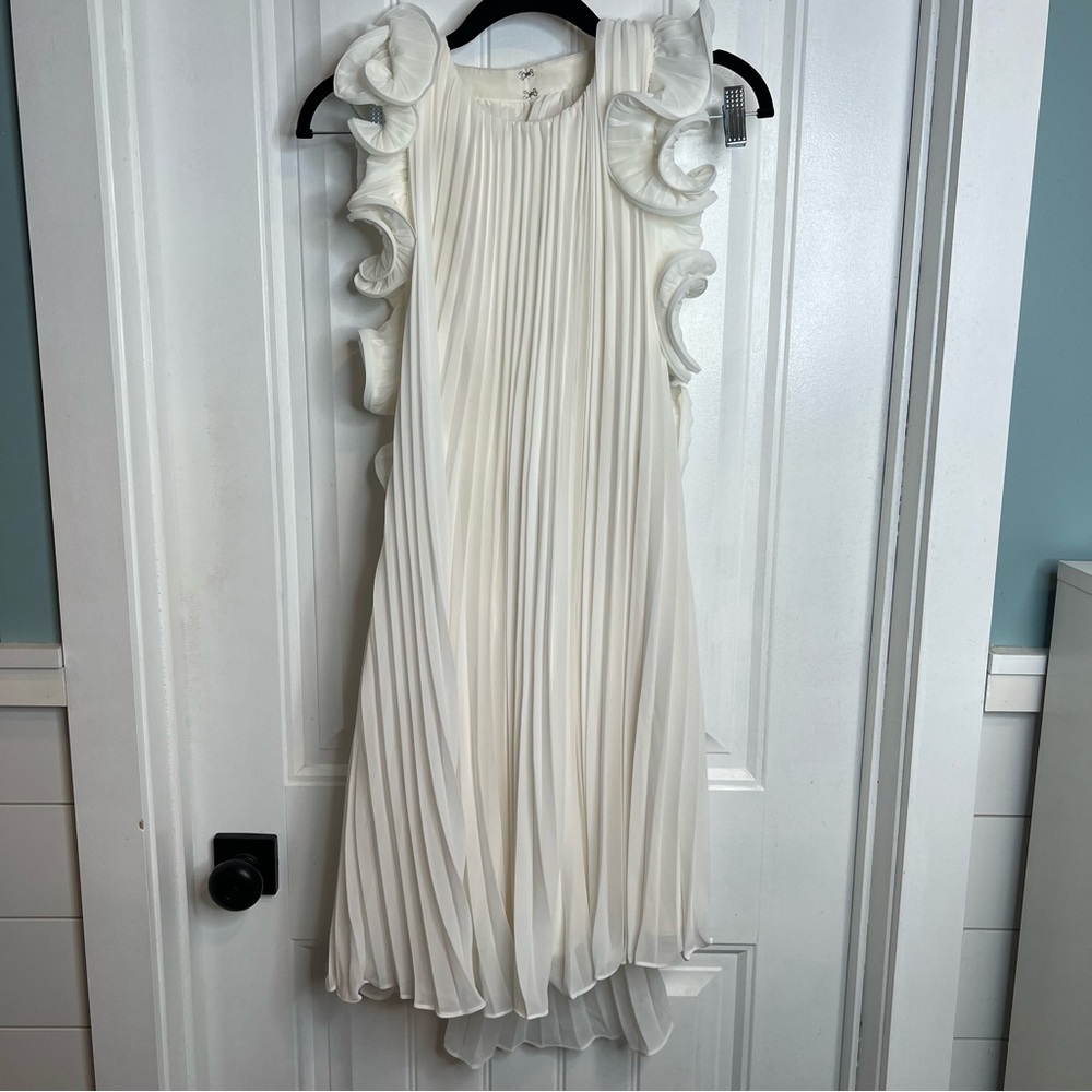 AMUR Mimi Halter Neck Frill Off White Mini Dress.‎ Size 8. NWT. - Picture 5 of 17